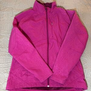 Gorgeous Pink Double Diamond fleece lined ski/snow jacket size Large